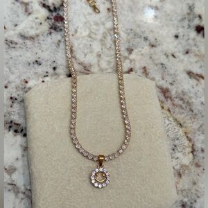 Smiley Tennis Necklace with Crystal Accents